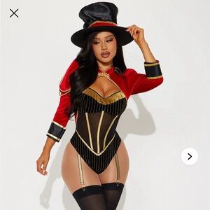 Fashion Nova Red and Black Ringmaster Costume